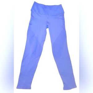 NUX Compression Ribbed Detail Periwinkle Blue Leggings. NWOT. Size Large